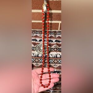 Vintage Evoke Red Pearl Bead Necklace